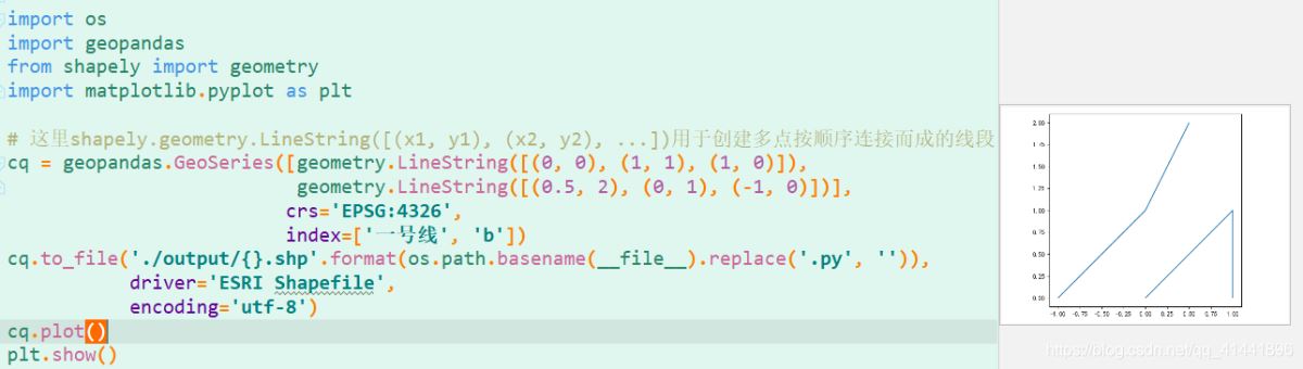 python geopandas讀取、創建shapefile文件的方法