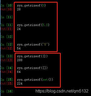 python 中sys.getsizeof的用法說明