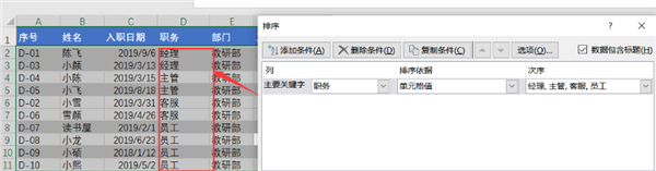 WPS Excel利用自定義序列方法進行排序技巧