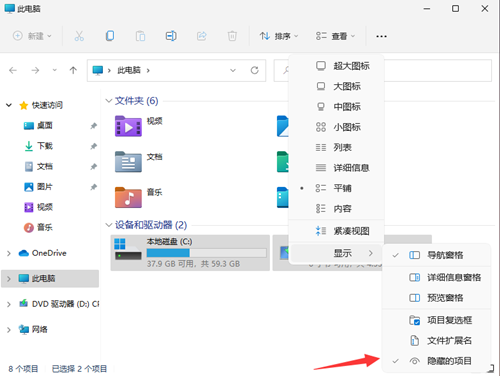 Win11如何查看所隱藏的文件？Win11查看隱藏的文件的方法