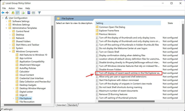 怎么在Windows11上禁用文件資源管理器搜索歷史記錄？
