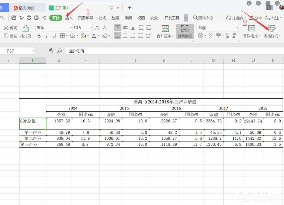wps表格怎么設(shè)置僅套用表格樣式？