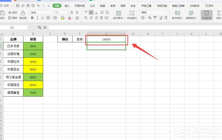 wps怎么對不同顏色的表格內(nèi)容求和?wps表格按顏色求和的方法