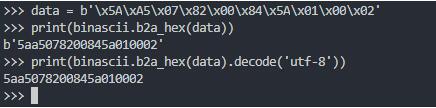 Python 字節(jié)流,字符串,十六進制相互轉(zhuǎn)換實例(binascii,bytes)