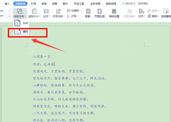 wps設(shè)置橫向頁(yè)面步驟介紹