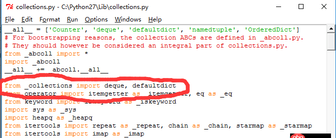 python 導包  `from _collections import deque, defaultdict`