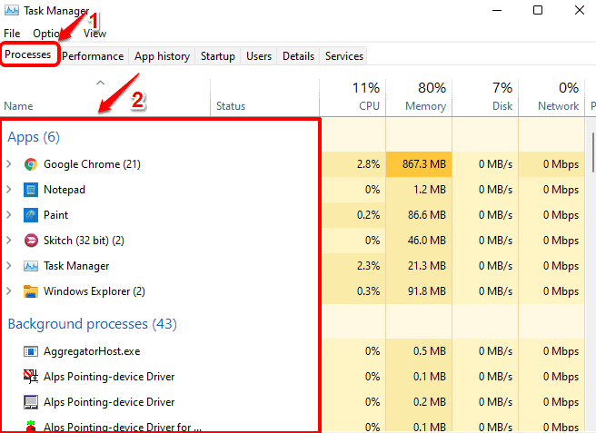 怎么在Windows11/10中查看正在運行的進程？