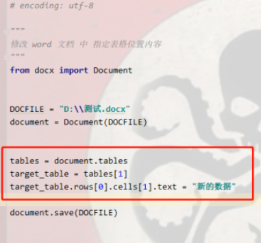 python3更改word指定表格單元格內(nèi)容步驟分享