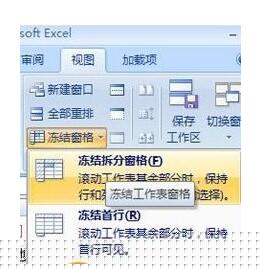 Excel2007凍結(jié)窗口的操作步驟