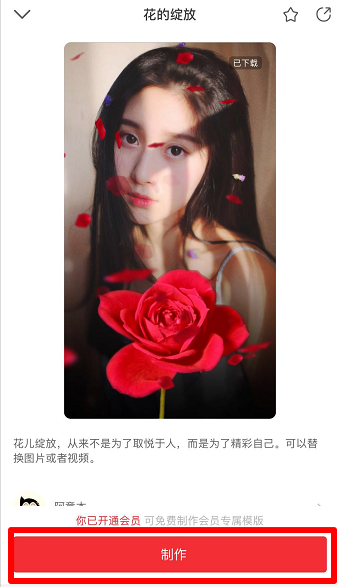 抖音玫瑰花開特效制作教程