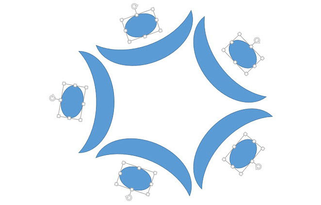 使用PPT設(shè)計(jì)出月牙形環(huán)形圖表達(dá)具體操作步驟