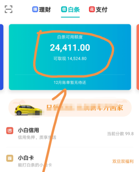 京東金融APP調整白條固定額度操作過程