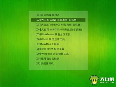 吾空s17 pro-8u筆記本使用大白菜u盤怎樣安裝win8系統(tǒng)？安裝win8系統(tǒng)步驟分享