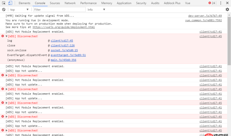 javascript - [WDS] Disconnected! 一直重復出現。