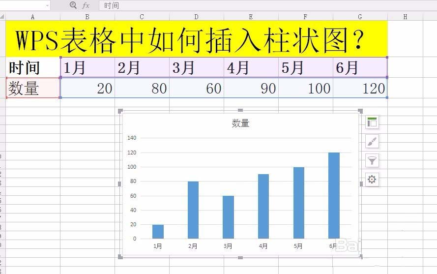 WPS表格中如何插入柱形圖 具體操作流程
