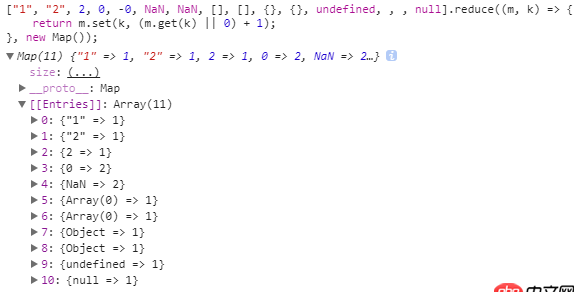 javascript - 如何獲取一個數組中的相同元素的個數