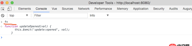 javascript - 如何在瀏覽器如chrome中審查元素時查看某個元素綁定的Vue方法？