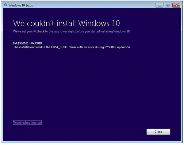 解決Win7/Win8.1升級Win10出現C1900101-30018錯誤的解決方法
