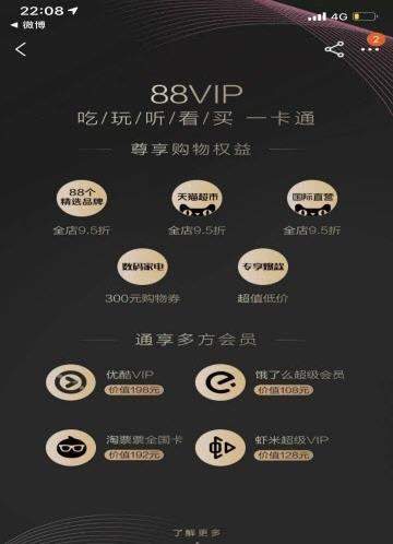 【淘寶88vip會(huì)員88元/888元一年】權(quán)限介紹