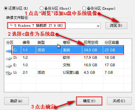 u深度怎么裝win7系統