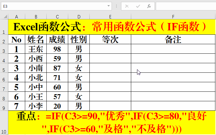excel函數(shù)公式大全