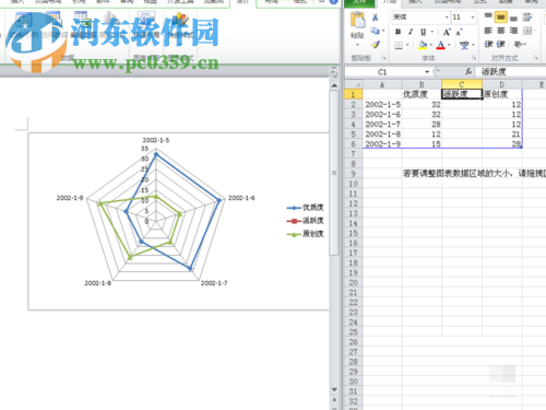 word制作雷達圖的方法