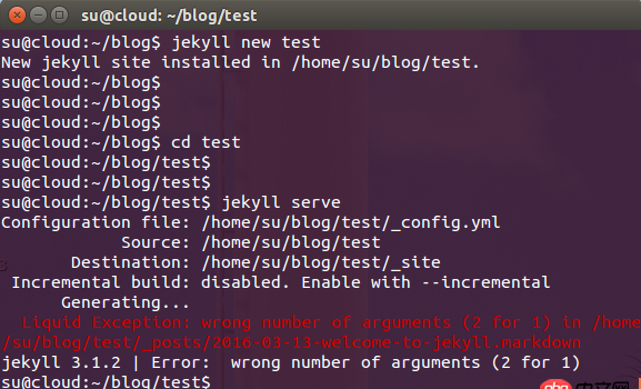 ruby - 用Jekyll創建博客成功，用`jekyll serve`運行時報錯。