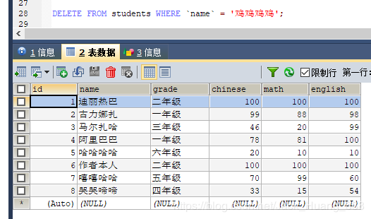 MySQL 詳細單表增刪改查crud語句