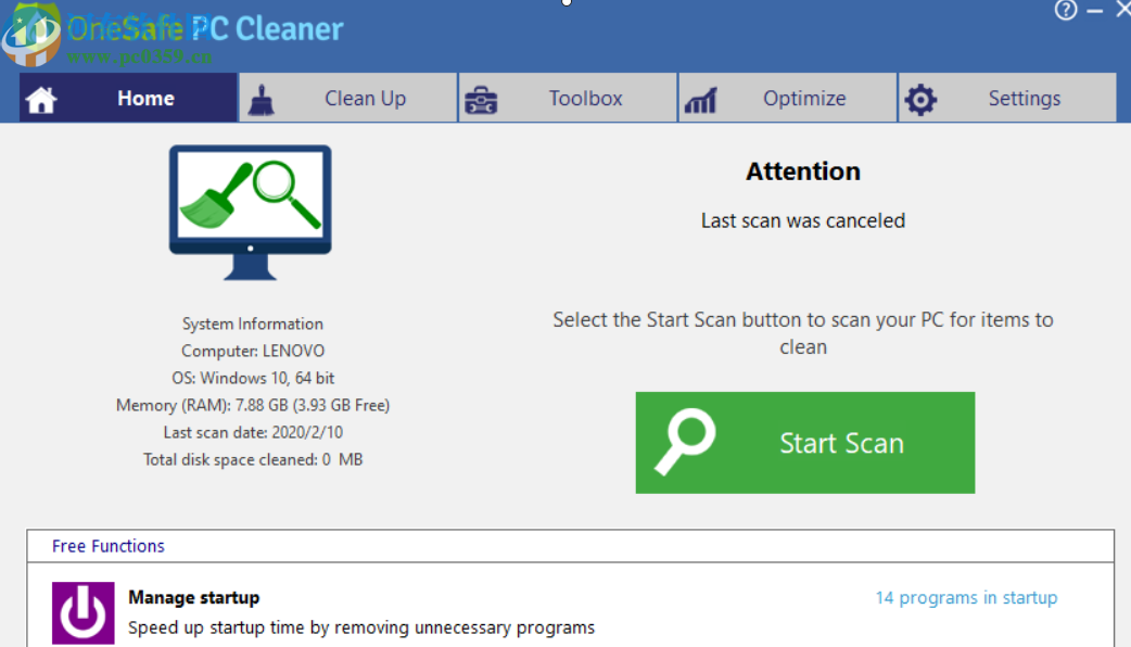 OneSafe PC Cleaner清理系統(tǒng)垃圾的方法