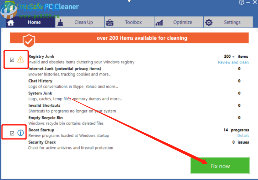 OneSafe PC Cleaner清理系統(tǒng)垃圾的方法
