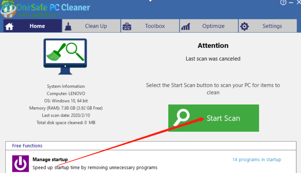 OneSafe PC Cleaner清理系統(tǒng)垃圾的方法