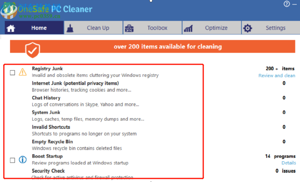 OneSafe PC Cleaner清理系統(tǒng)垃圾的方法