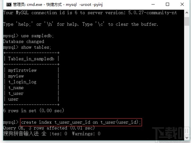 mysql創建索引的操作方法
