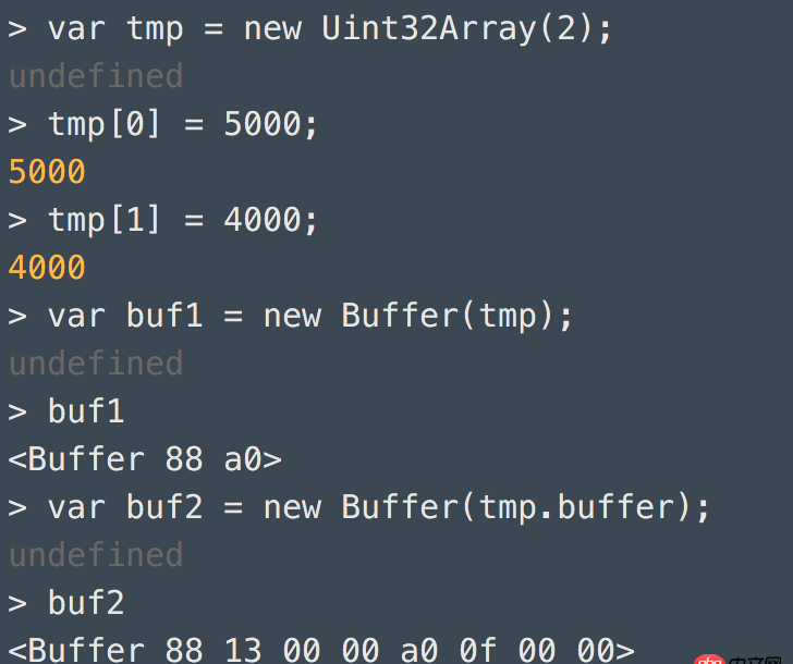 Node.js中由TypeArray初始化Buffer時(shí)候的疑問