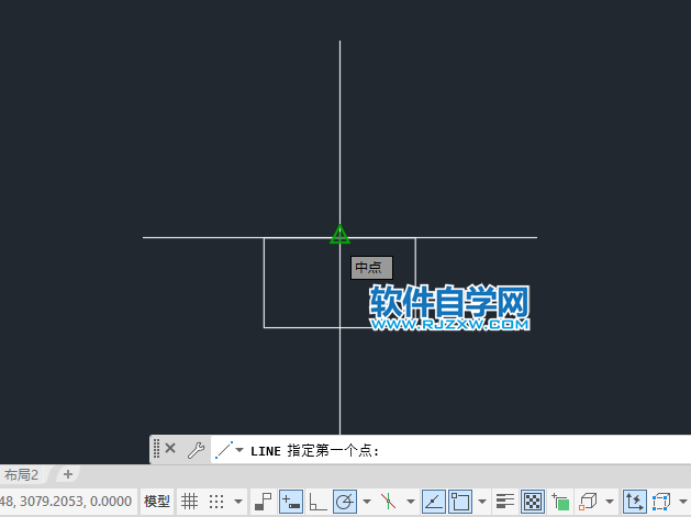 cad2022怎么找中點