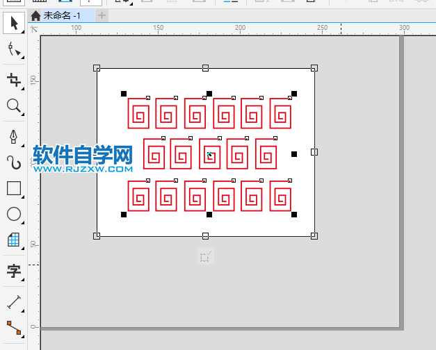 cdr矩形填充自定義圖案如何疊加?