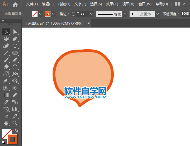 AI怎么畫(huà)畫(huà)桃子圖標(biāo)