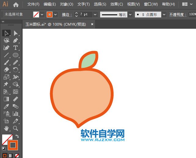 AI怎么畫(huà)畫(huà)桃子圖標(biāo)