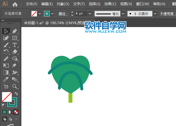 ai怎么畫紅掌盆栽圖標(biāo)