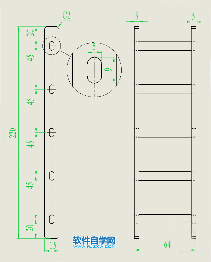 木塊沿梯子墜落動畫用SolidWorks制作