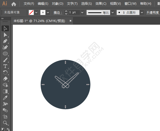 ai畫時(shí)鐘矢量圖標(biāo)的方法
