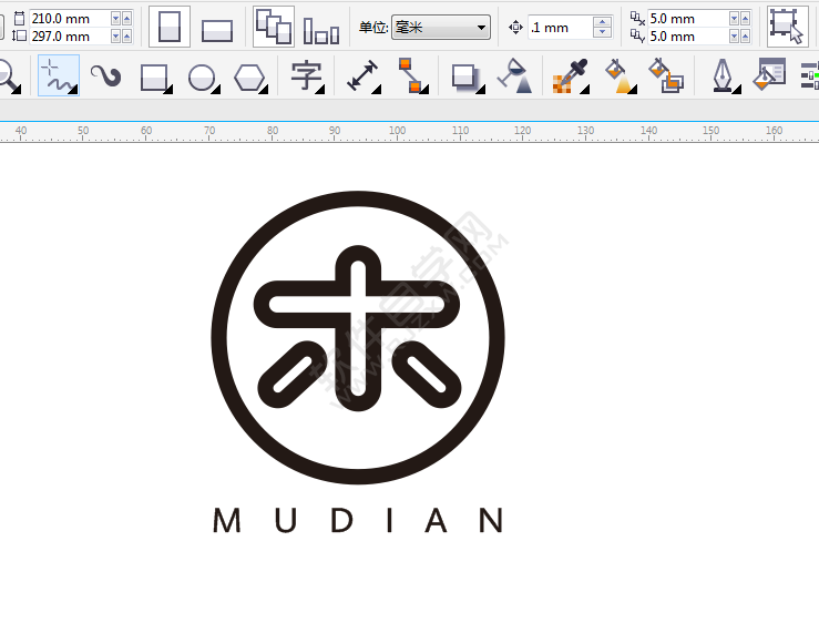 CDR設(shè)計一個木點logo