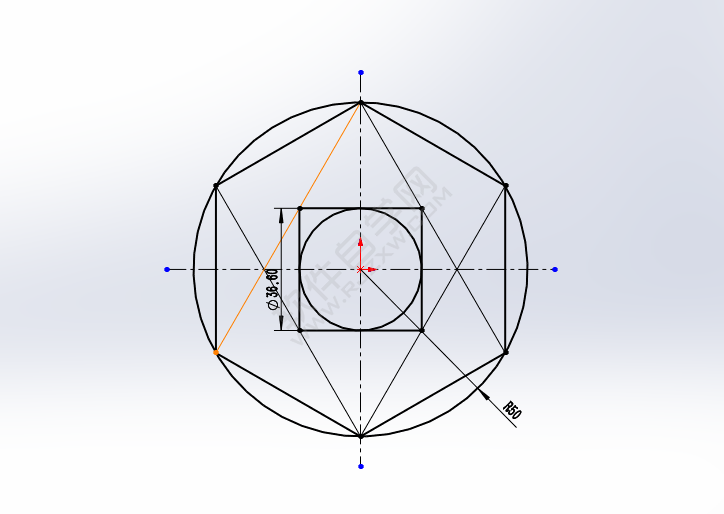 利用solidworks多邊形畫圖練習