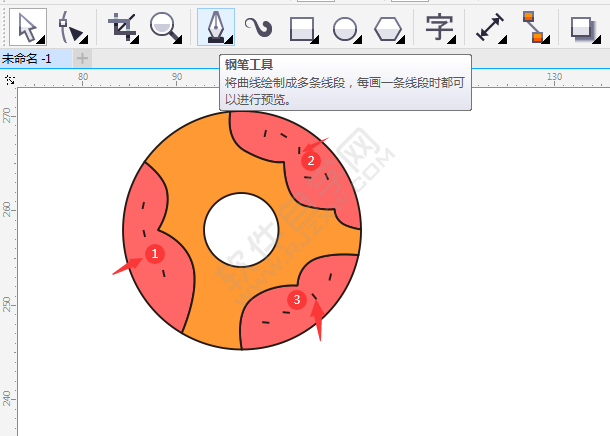 CDR畫一個餅干卡通圖