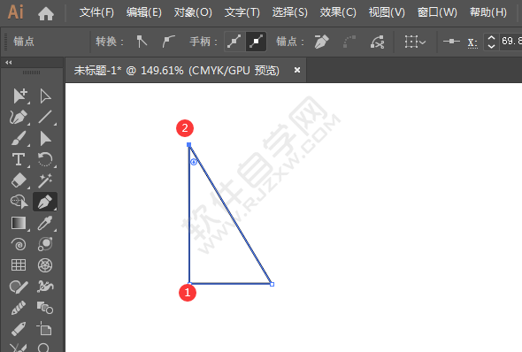 ai怎么畫出60度三角形