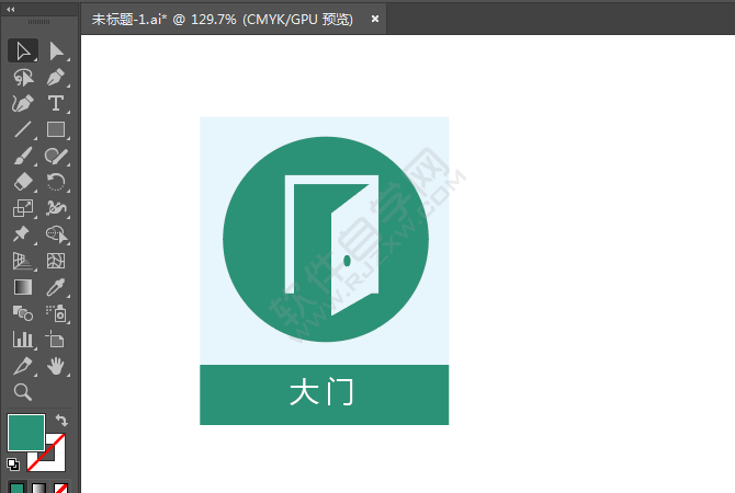 ai繪制大門標(biāo)識的方法