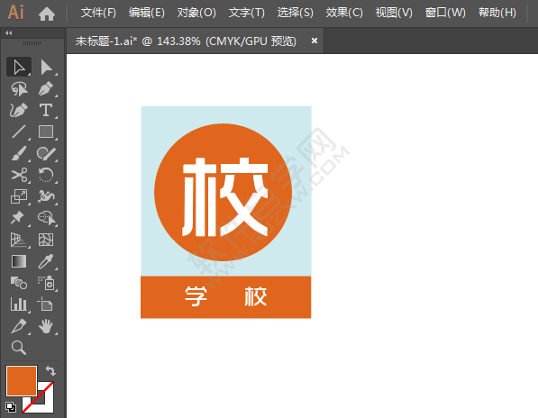 ai繪制學(xué)校標(biāo)識(shí)的方法
