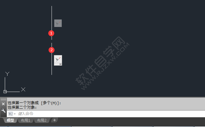 cad怎么共線約束兩直線