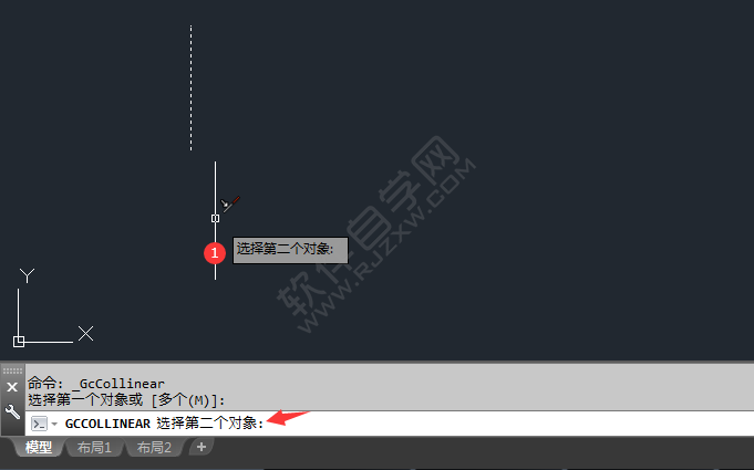 cad怎么共線約束兩直線