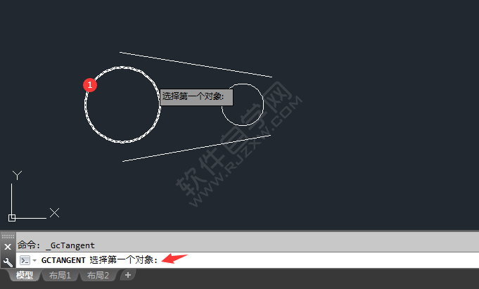 cad怎么相切約束圓與直線